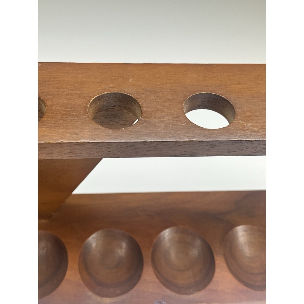 Fairfax Vintage Walnut Wood 6 Pipe Display Stand Holder Angled Unique USA - Picture 3 of 12
